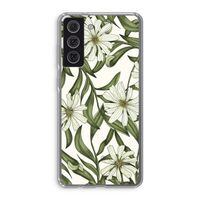 Wit bloemenpatroon: Samsung Galaxy S21 FE Transparant Hoesje