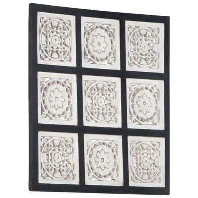 VidaXL Wandpaneel handgesneden 60x60x1,5 cm mdf zwart en wit