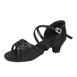 latin ballroom dansschoenen voor meisjes zijde salsa tango trainning oefendansschoenen lage hak 4 cm Lightinthebox