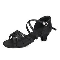latin ballroom dansschoenen voor meisjes zijde salsa tango trainning oefendansschoenen lage hak 4 cm Lightinthebox