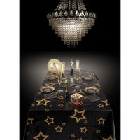 Kerst tafelkleed met gouden sterren 130 x 180 cm   -