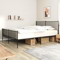 Bedframe met hoofd- en voeteneinde metaal zwart 200x200 cm