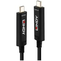 LINDY 38505 USB-C-displaykabel Aansluitkabel USB-C stekker, USB-C stekker 30.00 m Zwart - thumbnail