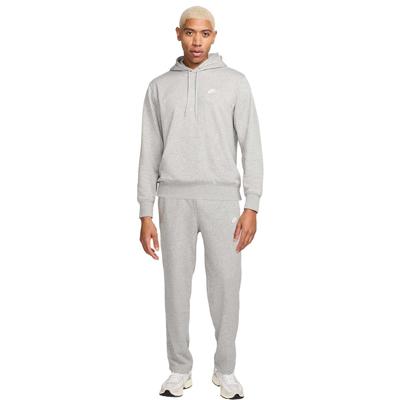 Nike Sportswear Club Fleece Hoodie Trainingspak Grijs Wit Nike Sportswear Club Fleece Hoodie Trainingspak Grijs Wit