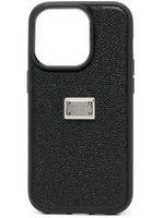 Dolce & Gabbana coque d'iPhone 14 Pro à plaque logo - Noir - thumbnail