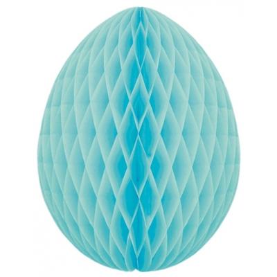 Paas decoratie ei van papier - mintgroen - 20 cm - brandvertragend crepepapier - Pasen