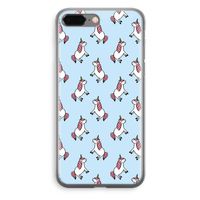 Eenhoorns overal: iPhone 8 Plus Transparant Hoesje