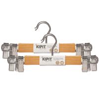 Kipit - broeken/rokken kledinghangers - set 6x stuks - lichtbruin - 28 cm