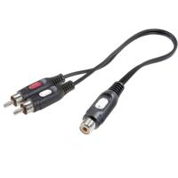 SpeaKa Professional SP-7869924 Cinch Audio Y-adapter [2x Cinch-stekker - 1x Cinch-koppeling] Zwart - thumbnail