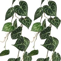 Everlands kunst hangplant klimop/hedera - 2x - 115 cm - groen - Kunstplanten - thumbnail