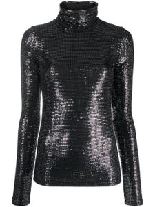 Essentiel Antwerp haut orné de sequins à col roulé - Noir