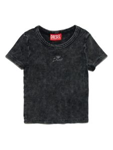 Diesel Kids t-shirt nervuré à logo brodé - Noir