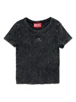 Diesel Kids t-shirt nervuré à logo brodé - Noir - thumbnail