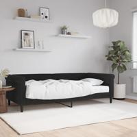 Slaapbank met matras 90x200 cm fluweel zwart