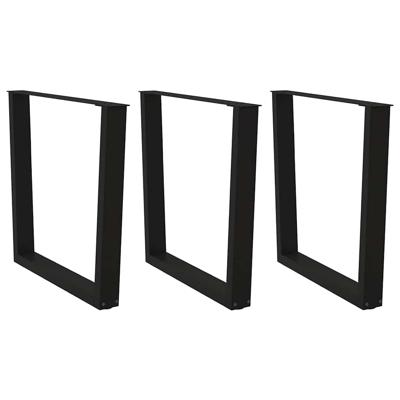 Eettafelpoten 3 st V-vormig 90x(72-73,3) cm staal zwart