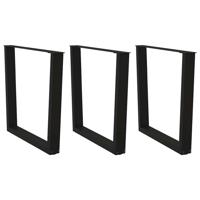 Eettafelpoten 3 st V-vormig 90x(72-73,3) cm staal zwart