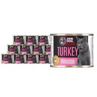 JOHN DOG For cats Mousse Turkey - nat kattenvoer - 12x200g