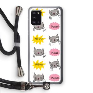 Meow: Samsung Galaxy A31 Transparant Hoesje met koord