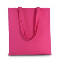 2x stuks basic katoenen schoudertasje in het fuchsia roze 38 x 42 cm