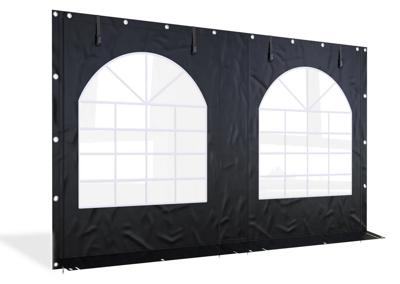 PVC zijwand boograam en ritsen 4m-220cm hoog-Antraciet