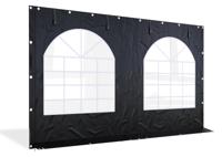 PVC zijwand boograam en ritsen 4m-220cm hoog-Antraciet