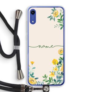 Gele bloemen: Honor Play 8A Transparant Hoesje met koord