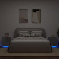 Nachtkastjes met LED-verlichting 2 st bewerkt hout betongrijs - thumbnail