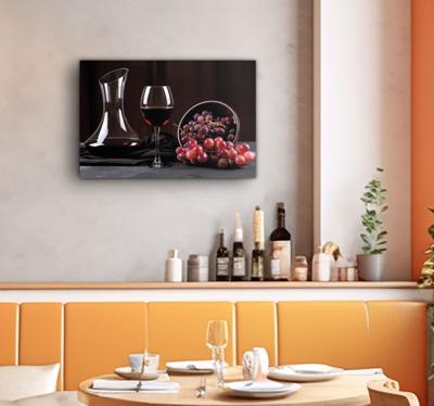 Canvas schilderij bar en restaurant Wijn en druiven
