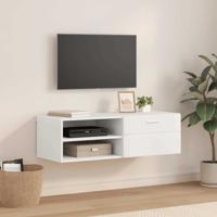 TV-kast met lade met plank Wit 100.5 x 39 x 30 cm Bewerkt hout