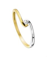 Ring geel-en witgoud-zirconia wit