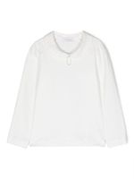 Monnalisa rhinestone-embellished long-sleeve blouse - Blanc - thumbnail