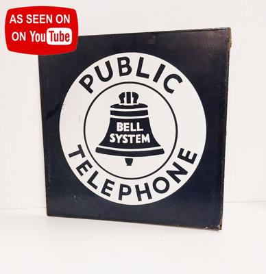 Bell Telephone System Heavy Dubbelzijdig Emaille Bord - 46 x 46cm - Origineel Bell Telephone System Heavy Dubbelzijdig Emaille Bord - 46 x 46cm - Origineel