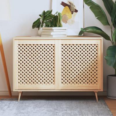 VidaXL Kastdeuren met latwerk 2 st 59,5x69 cm massief grenenhout