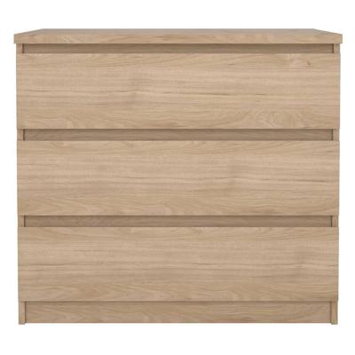 Leen Bakker - Ladekast Naia 3 Lades - Eikenkleur - 70,1x77x50 Cm - Spaanplaat - Bruin#Beige - 76.8x70.1x50 Cm