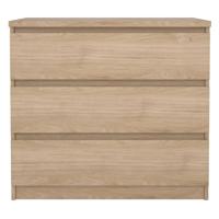 Leen Bakker - Ladekast Naia 3 Lades - Eikenkleur - 70,1x77x50 Cm - Spaanplaat - Bruin#Beige - 76.8x70.1x50 Cm
