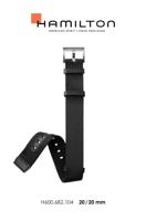 Horlogeband Hamilton H600.682.104.H690682104 Onderliggend Nylon/perlon Zwart 20mm