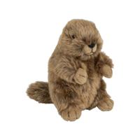 Nature Planet Berg Marmot pluche knuffel - 18 cm - bruin - dieren knuffels cadeau