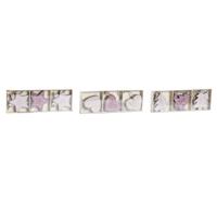 Ophangdecoratie DKD Home Decor Roze Licht Roze Hout 6,5 x 1 x 6,5 cm (9 Onderdelen) (3 Stuks)