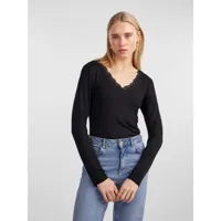 Pieces dames shirt Kant lange mouw - Barbera - Kanten dames ondershirt - Viscose
