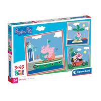 Clementoni legpuzzel super color vierkant peppa pig, 3x48st. - thumbnail
