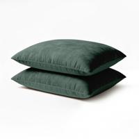 2-PACK Velvet Kussensloop - Donkergroen - Zydante - 60x70 Cm - Microvezel Velvet - Dekbed-Discounter.nl