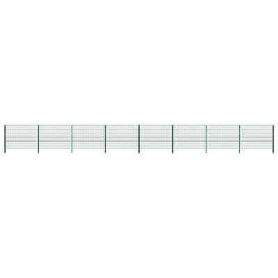 Schuttingpaneel met palen 13,6x1,2 m ijzer groen