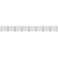Schuttingpaneel met palen 13,6x1,2 m ijzer groen