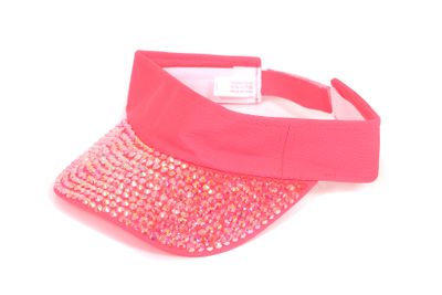 Zonneklep strass pink