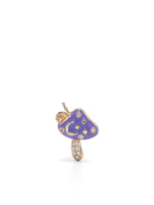 Sydney Evan puce d'oreille Celestial Mushroom en or 14ct pavé de diamants - Violet