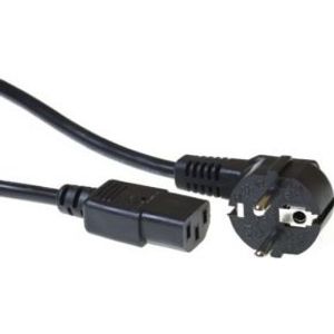 ACT Netsnoer CEE 7/7 male (haaks) - C13 zwart 7 m