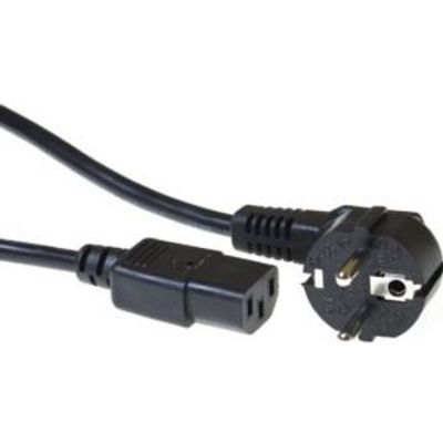 ACT Netsnoer CEE 7/7 male (haaks) - C13 zwart 7 m