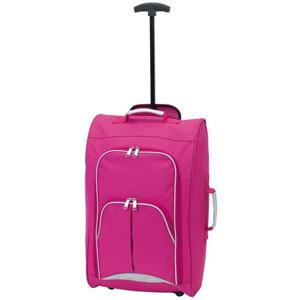 Handbagage reiskoffer/trolley - roze - 55 x 33 x 20 cm - Cabine reistas op wielen