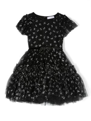 Monnalisa robe en maille à détail métallisé - Noir