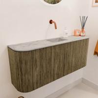 Toiletmeubel Mondiaz Joya Dlux | 103.2 cm | Meubelkleur Dusk | Faye wastafel Glace Wasbak Midden | Zonder kraangat(en)